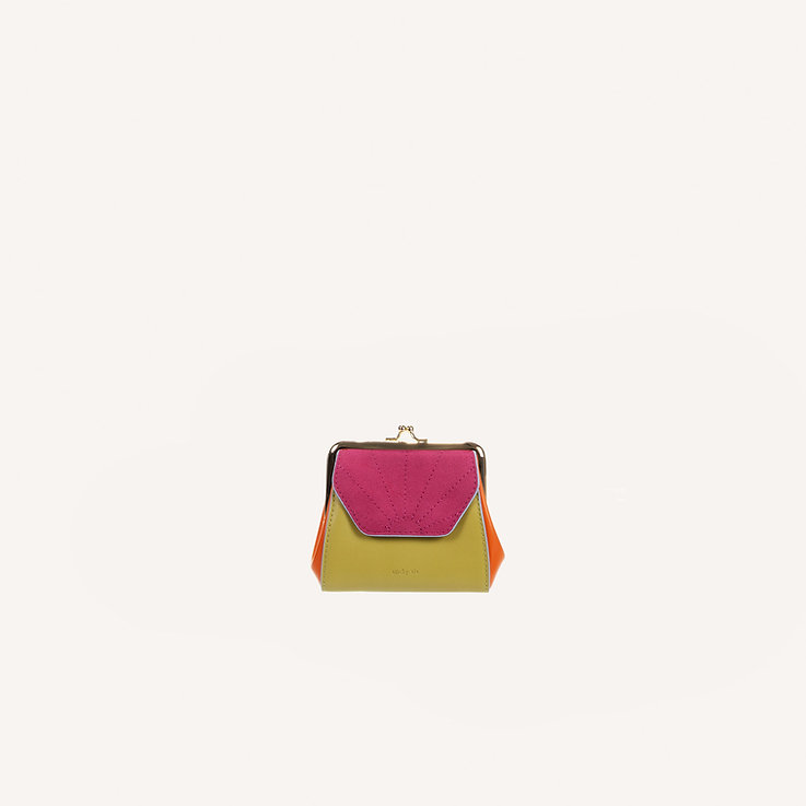 Sticky Sis Club / wallet Il Sole / colore / lemon leaf + arancia orange + positano purple