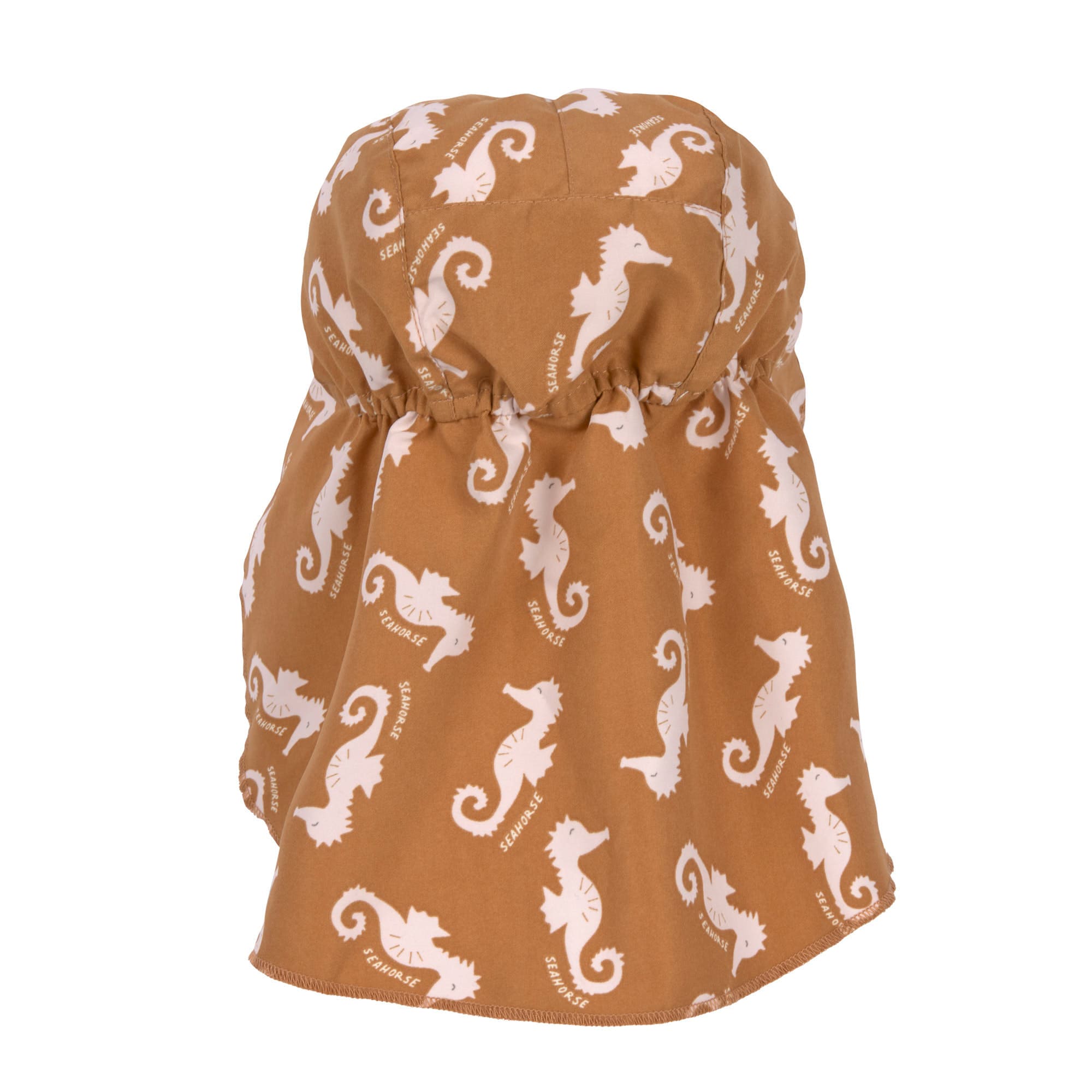 Lässig / UV zonnehoedje met nekflap / seahorse caramel
