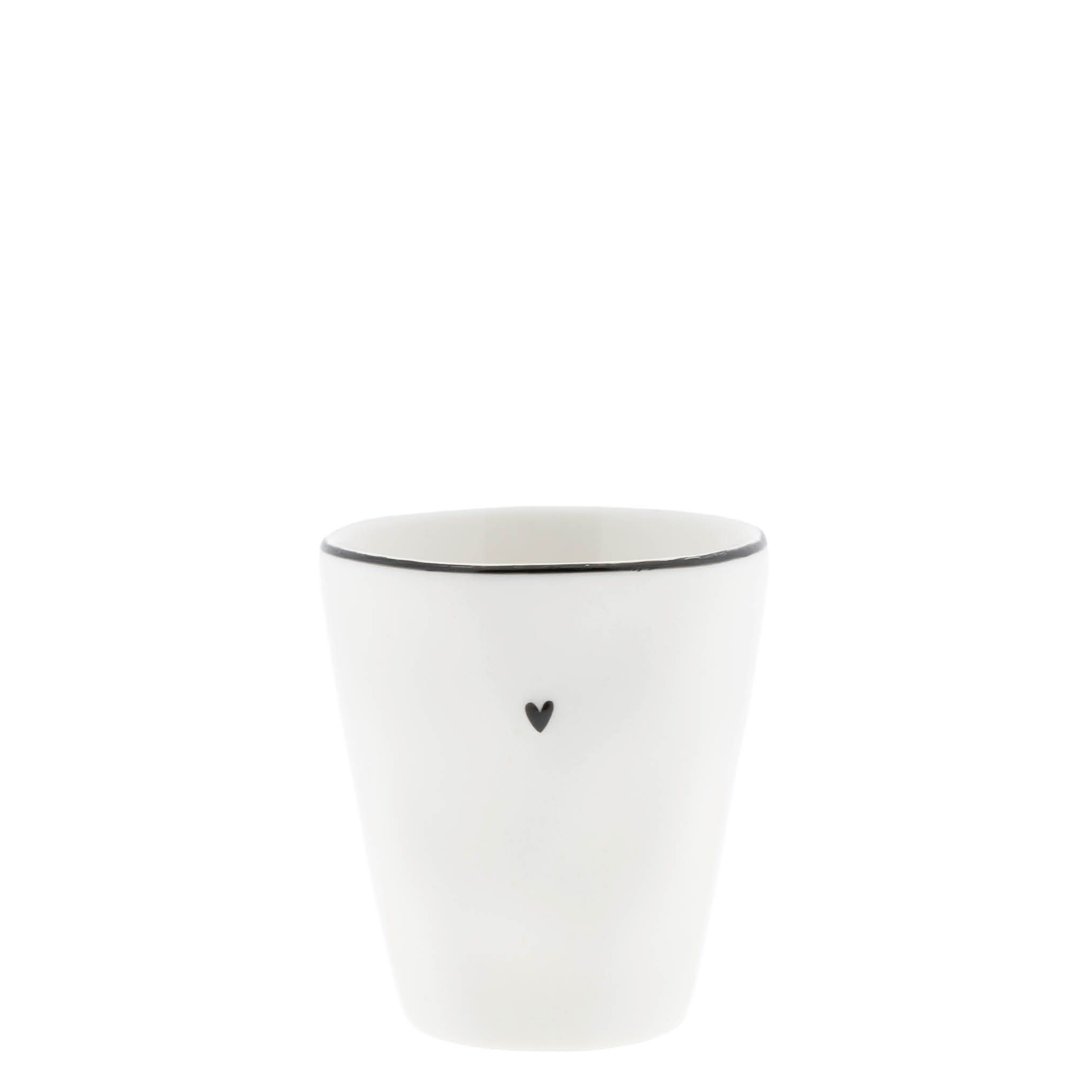 Bastion Collections Espressotas Black Heart 6.5x6.5 cm - Keramiek - zonder Oor