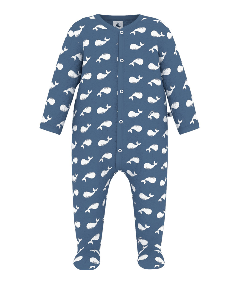 Petit Bateau Baby Pyjama Combichaud Outremer-Marshmellow