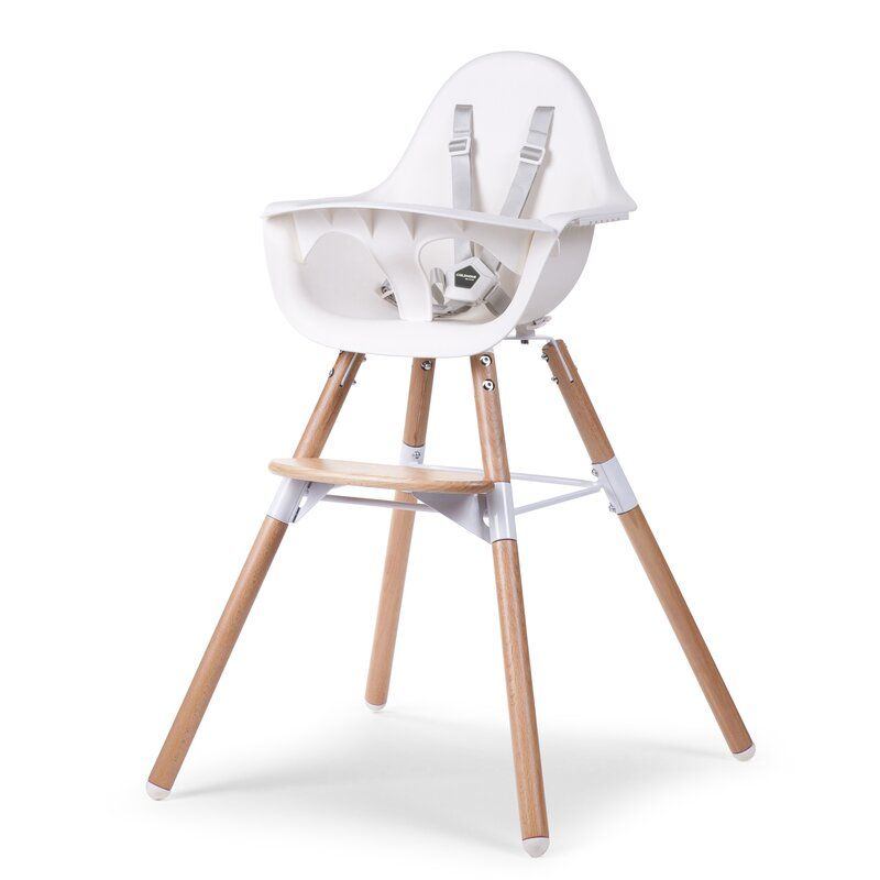 Childhome Kinderstoel Evolu 2 met Bumper 2-in-1 - Naturel-Wit