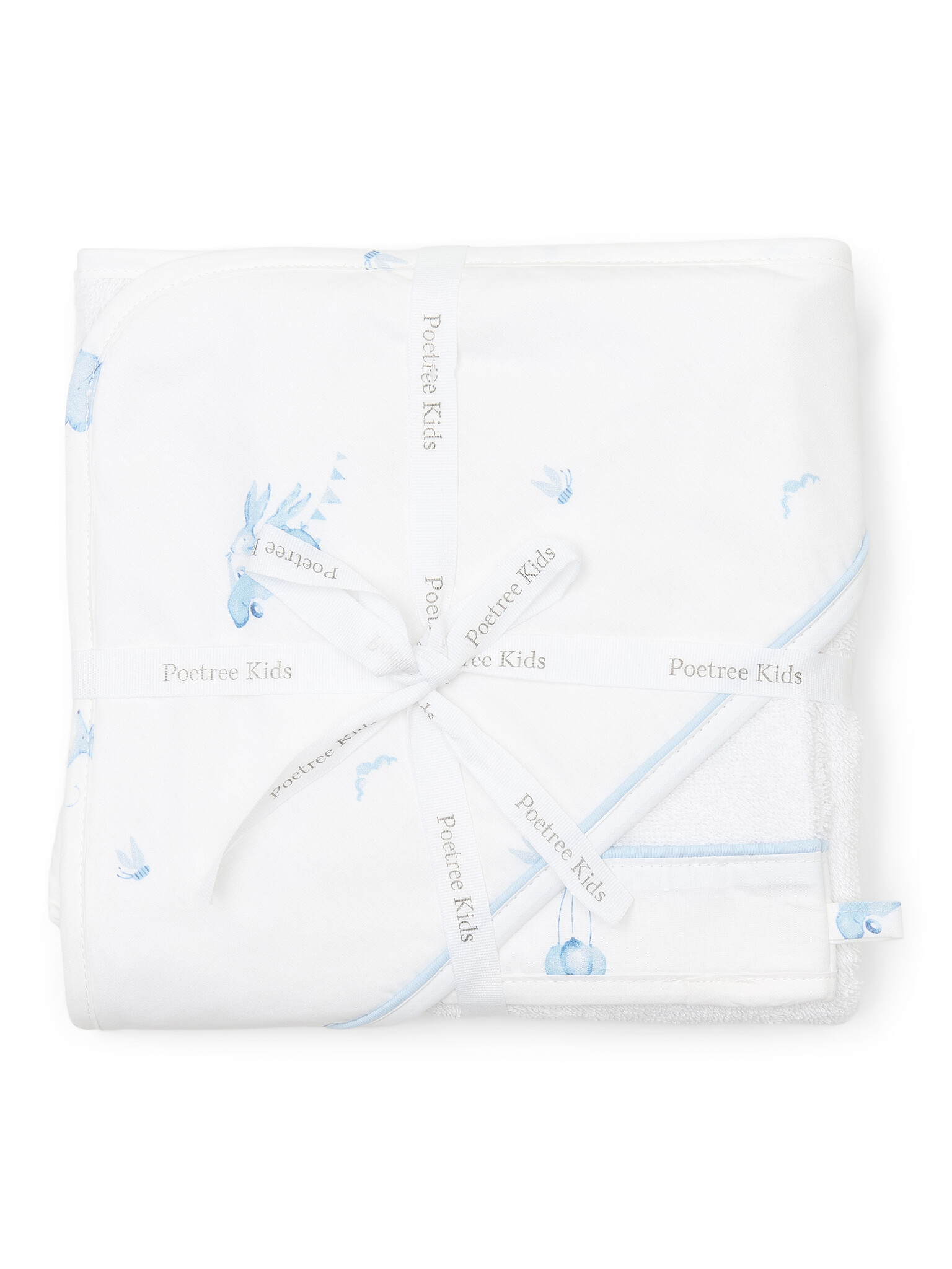 Poetree Badcape met Washandje Blue Dreams Dieren