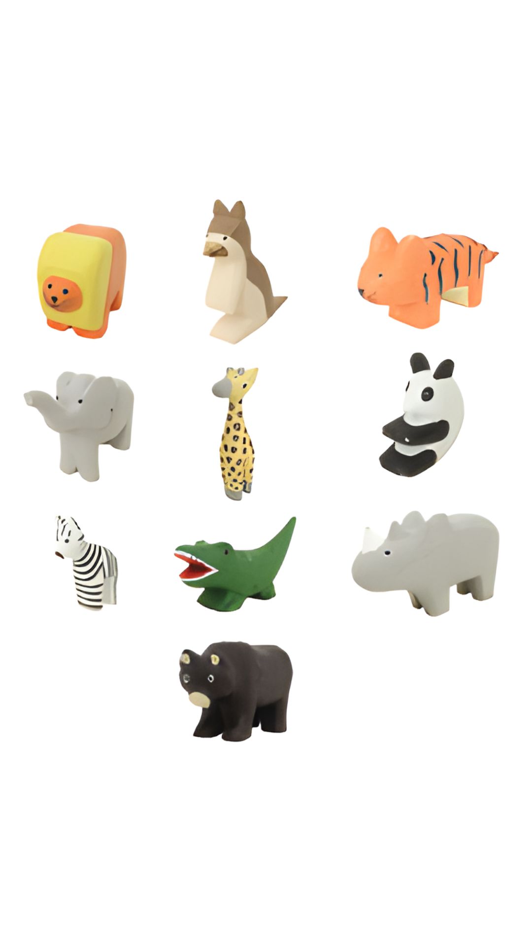 Lucu Zoo Dieren Hout 10 stuks