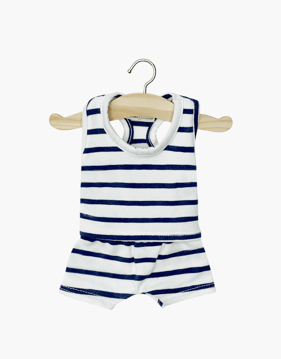 Minikane Babypop Kleertjes - Les P'tits Basiques Ondergoed Jongen Gestreept Marineblauw