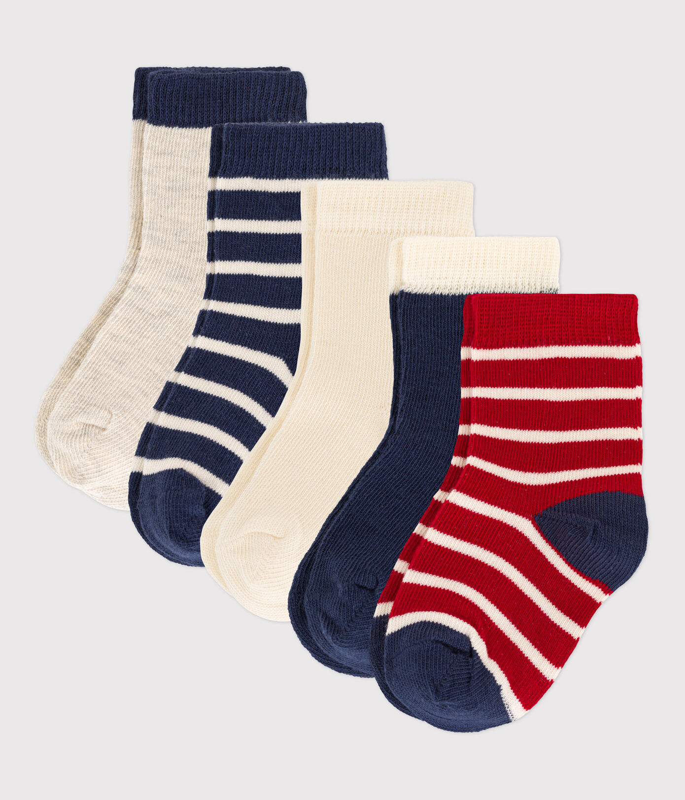 Petit Bateau / babysokjes / 5 pack / streepjes