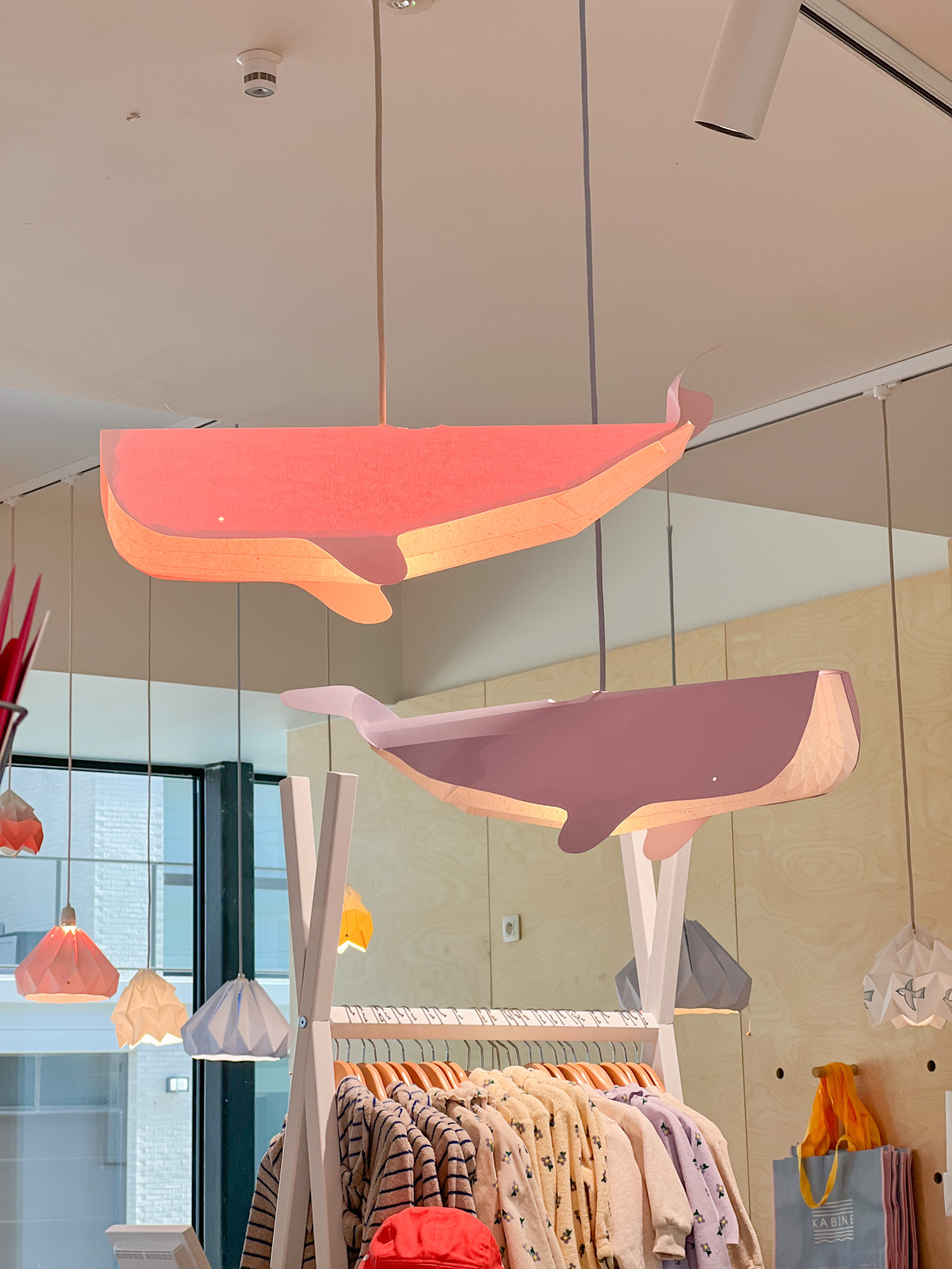 Studio Snowpuppe Hanglamp Origami Papier Walvis Roze - Rode Koord