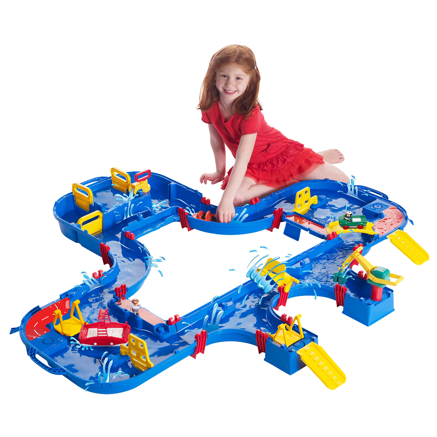 Aquaplay 1544 MegaLock Box Set met haven sluis en ferry, draagbaar