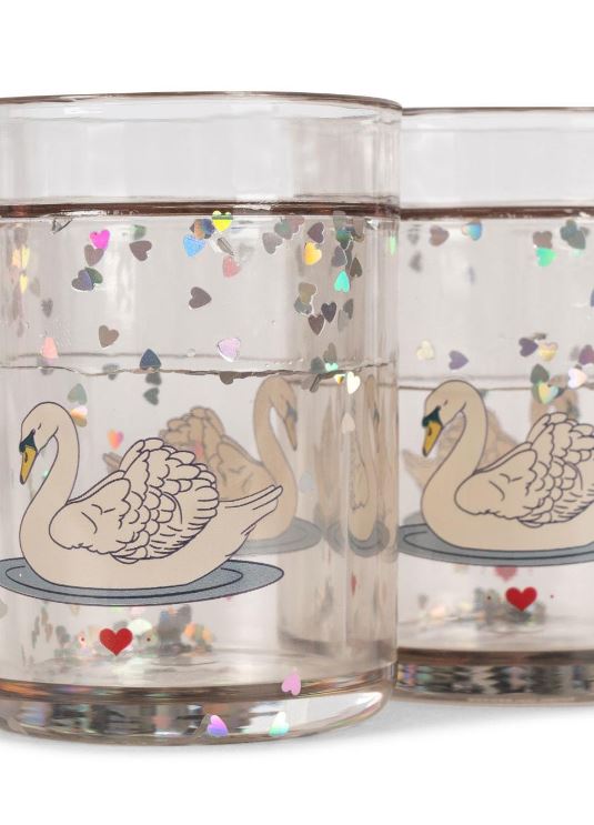 Konges Slojd Glitter Cups 2 Pack Swan Off White