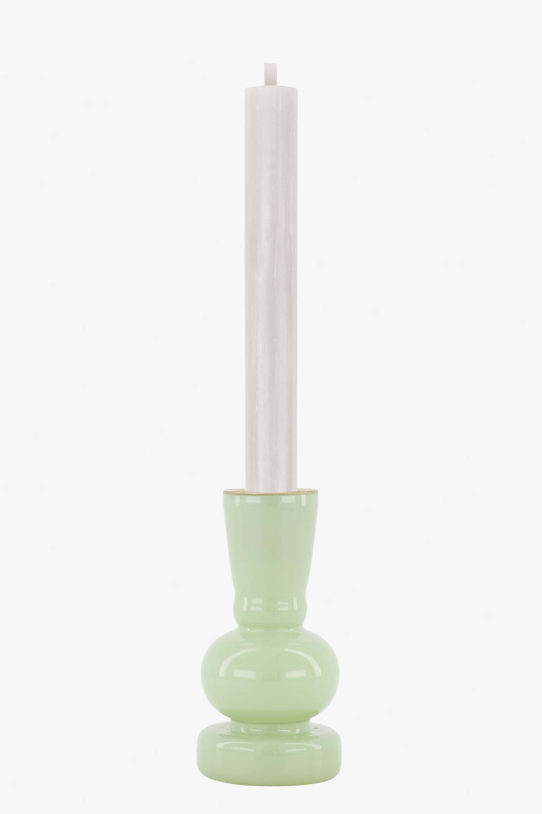 zusss / glazen kandelaar M / saliegroen
