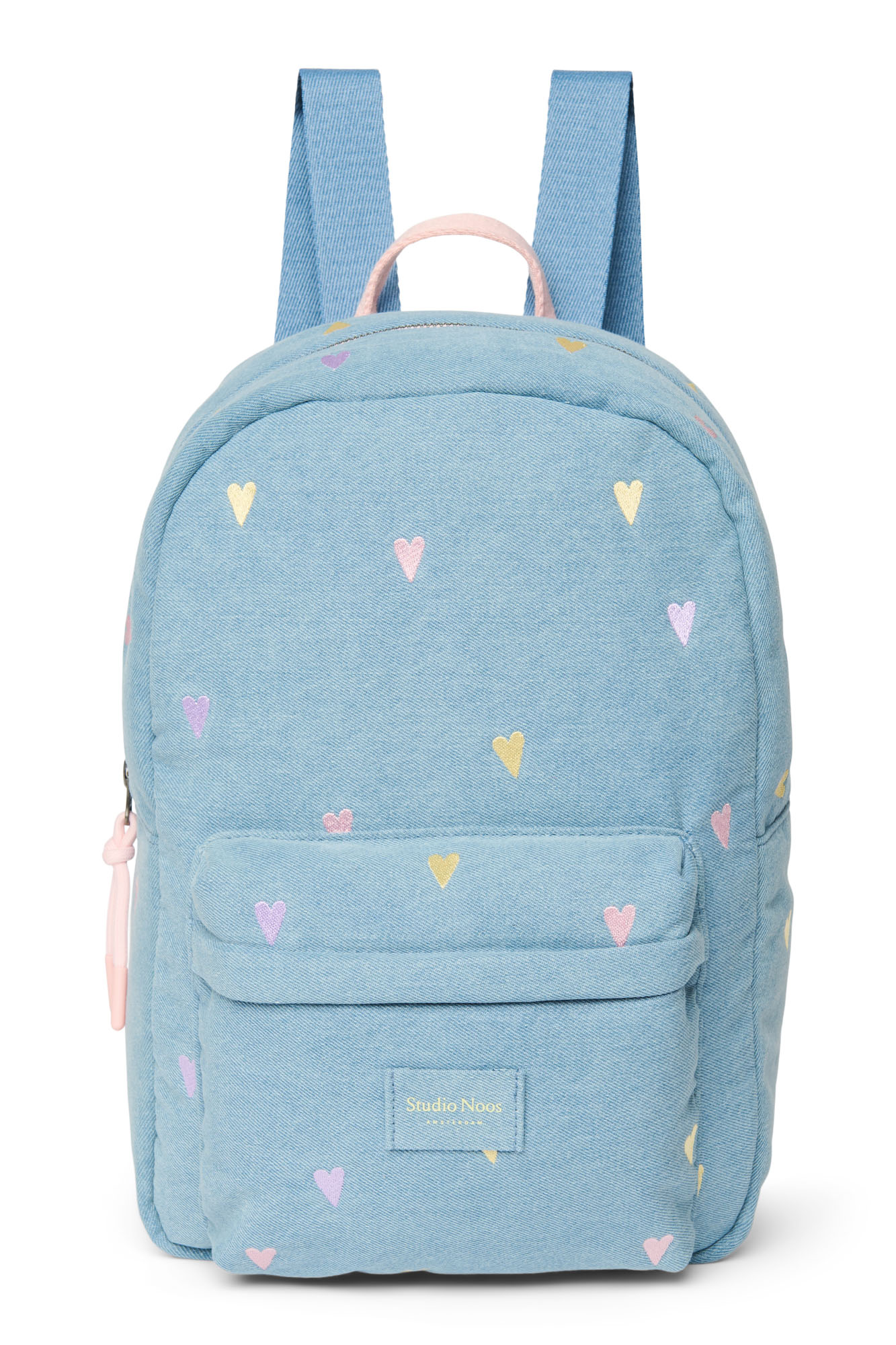Studio Noos Rugzak Midi Denim Light Blue Hearts 35x25x14 cm