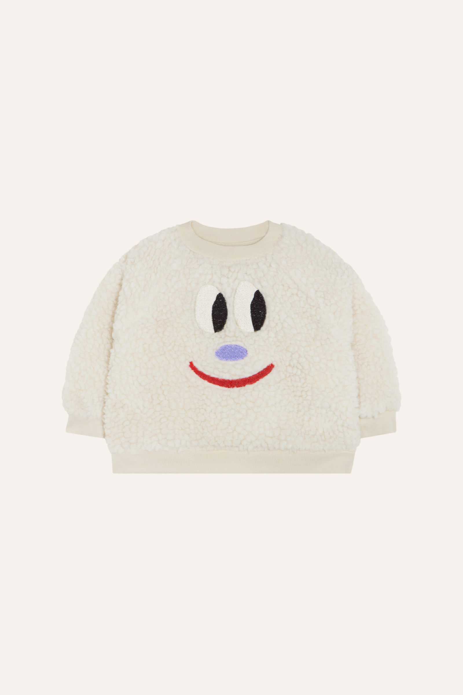 The Campamento Baby Sweater Smiling Face Ecru
