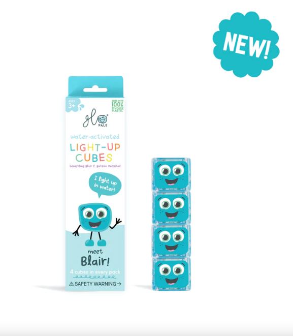 Glo Pals Badspeelgoed Light-Up Cubes Blair Blauw - 4 stuks