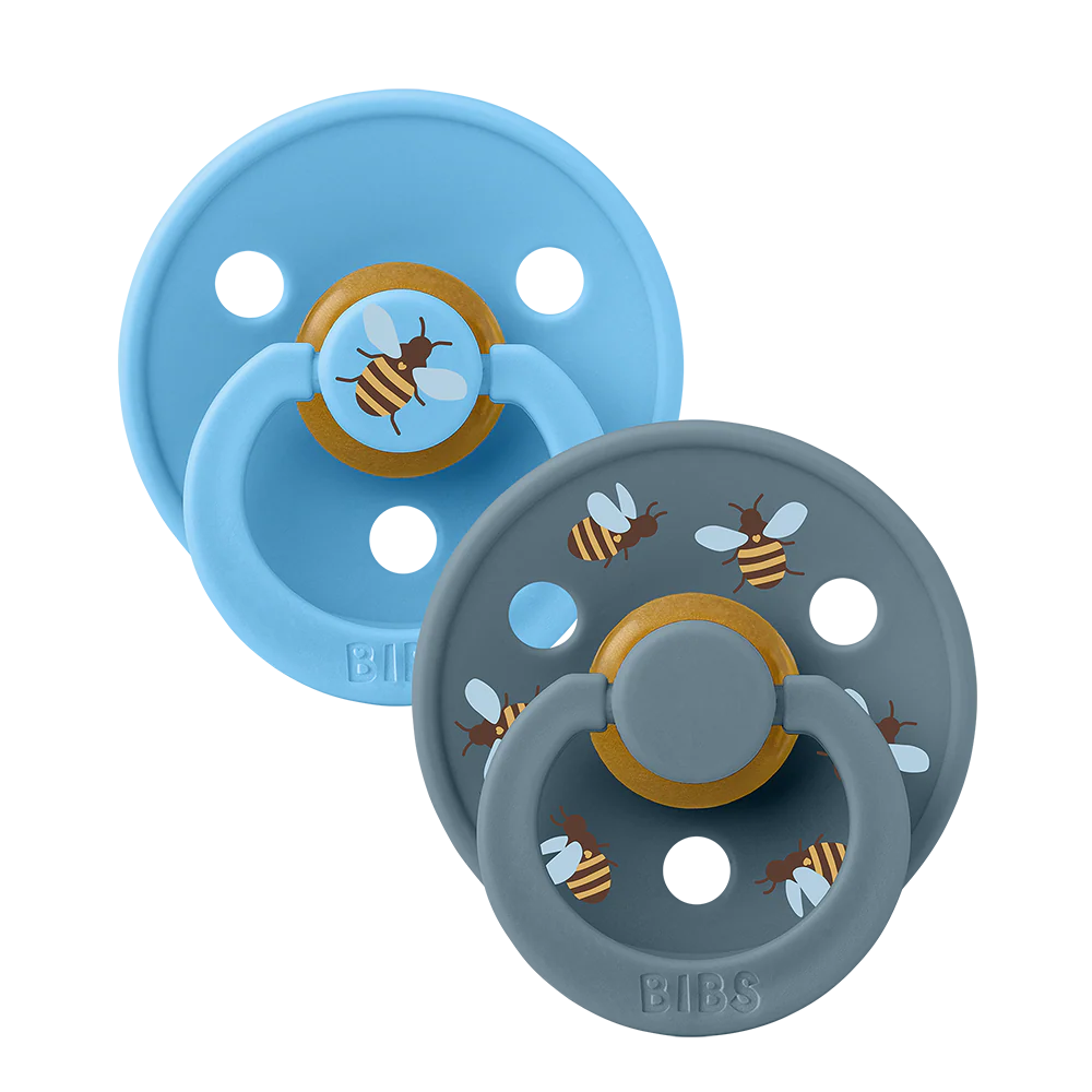 Bibs Fopspeen Latex Rond Studio Colour Bumblebee Breeze-Petrol 6-18 maand - 2 stuks