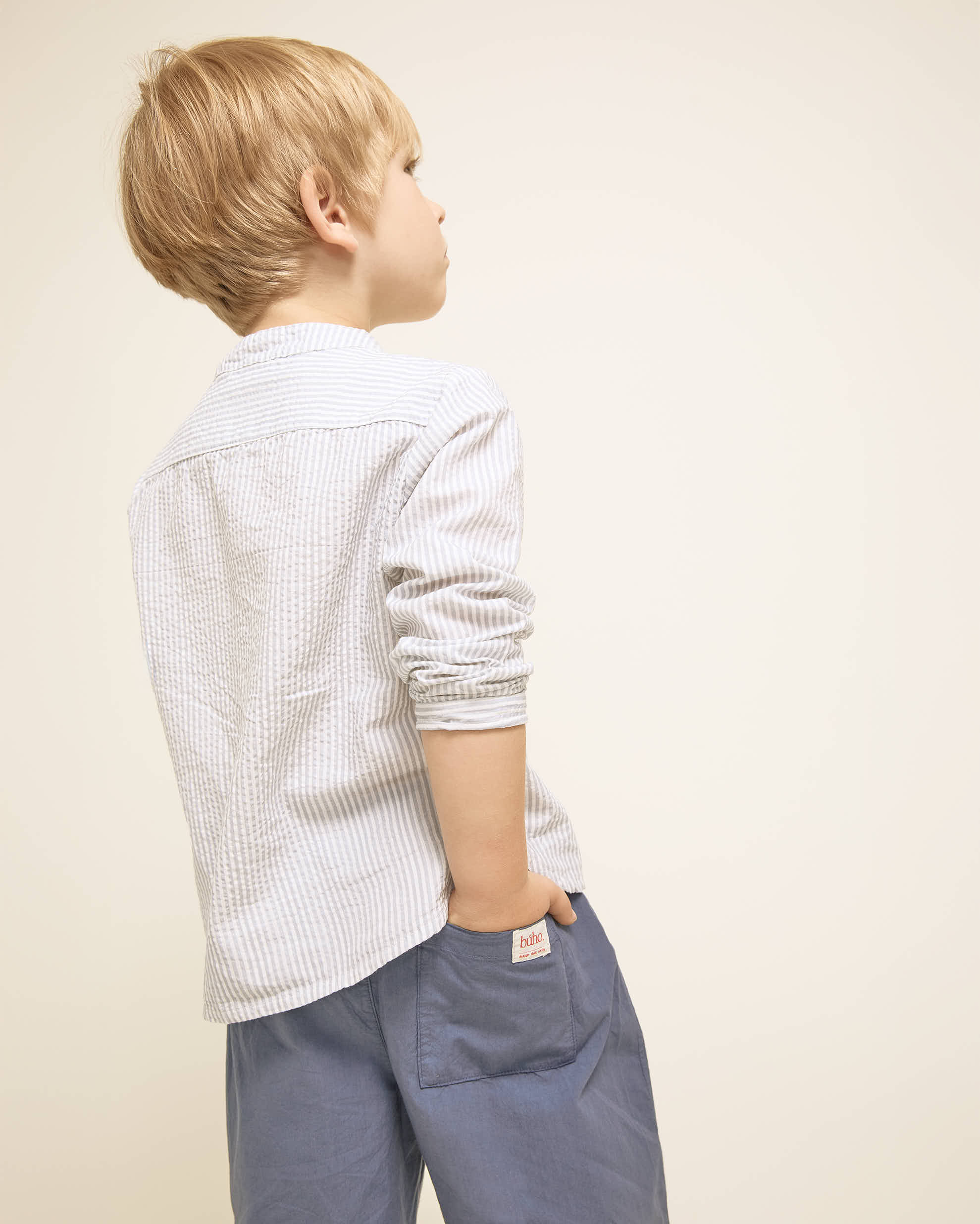 Buho Kids T-shirt Stripes Sky Blue - 4 jaar
