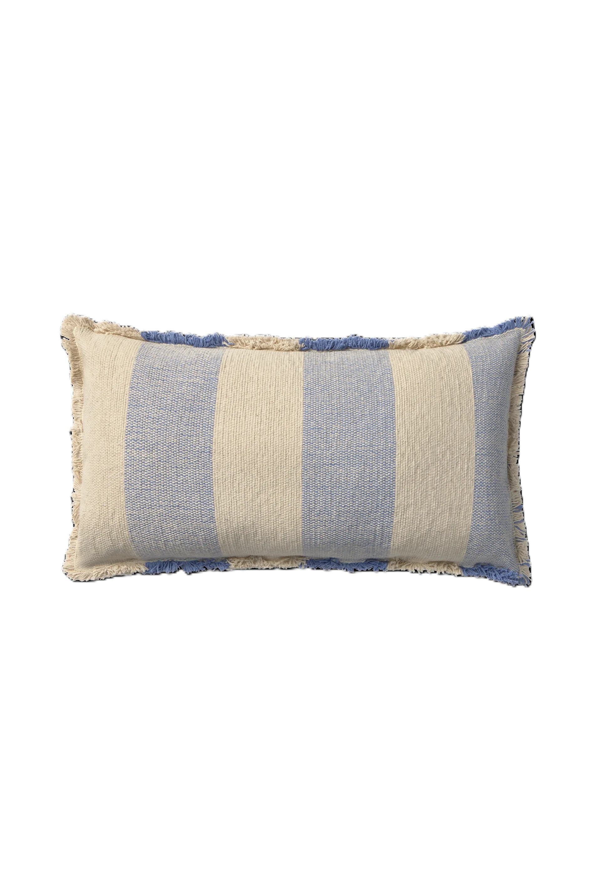 Lorena Canals Kussen Rechthoekig Gestreept Blauw-Wit 30x50 cm