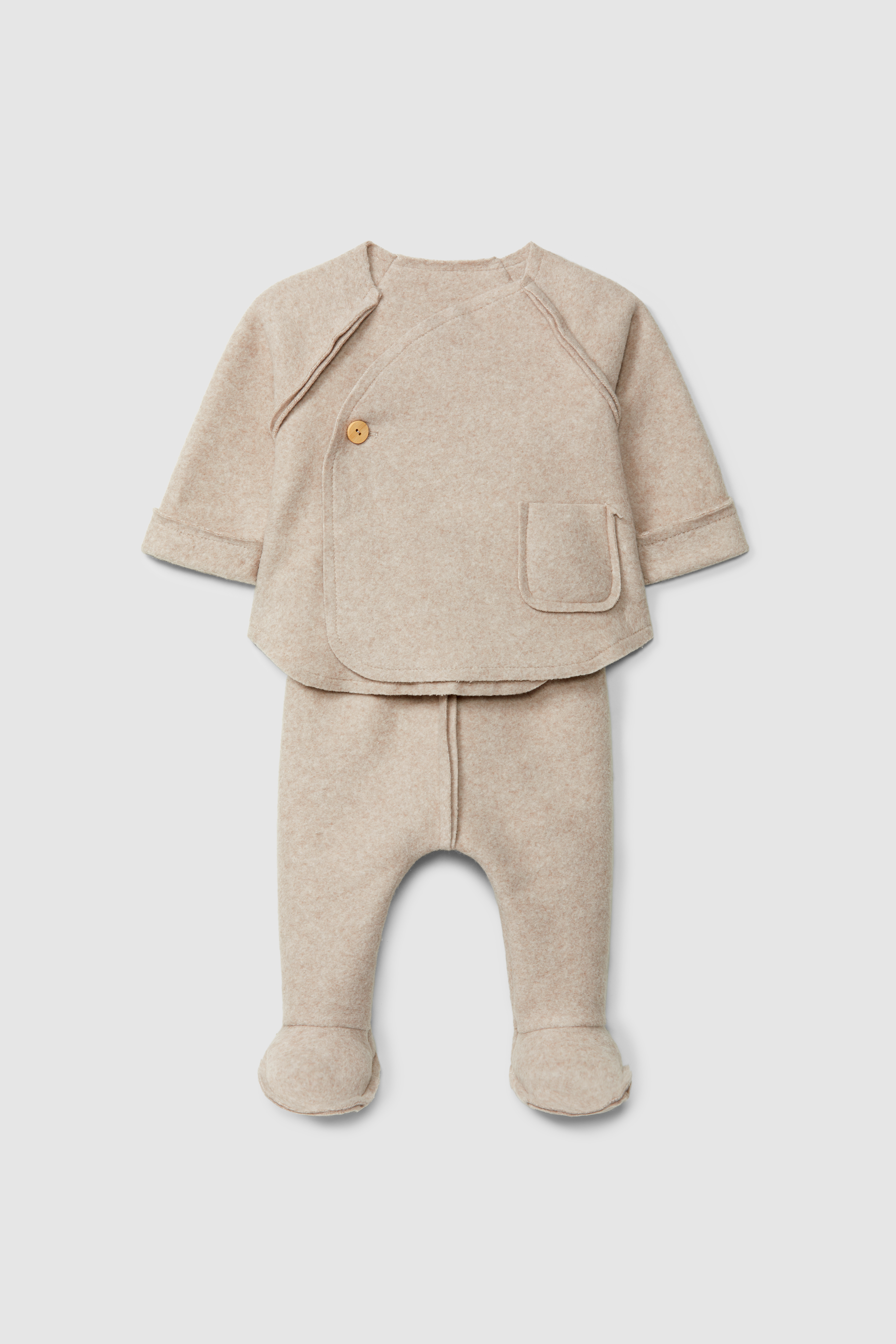 Snug Baby Set Shirt Lm + Broekje Beige