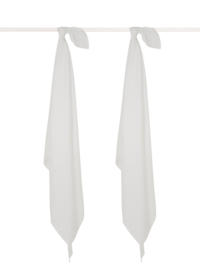Jollein Hydrofiel Doek Wit 115x115 cm - 2 stuks