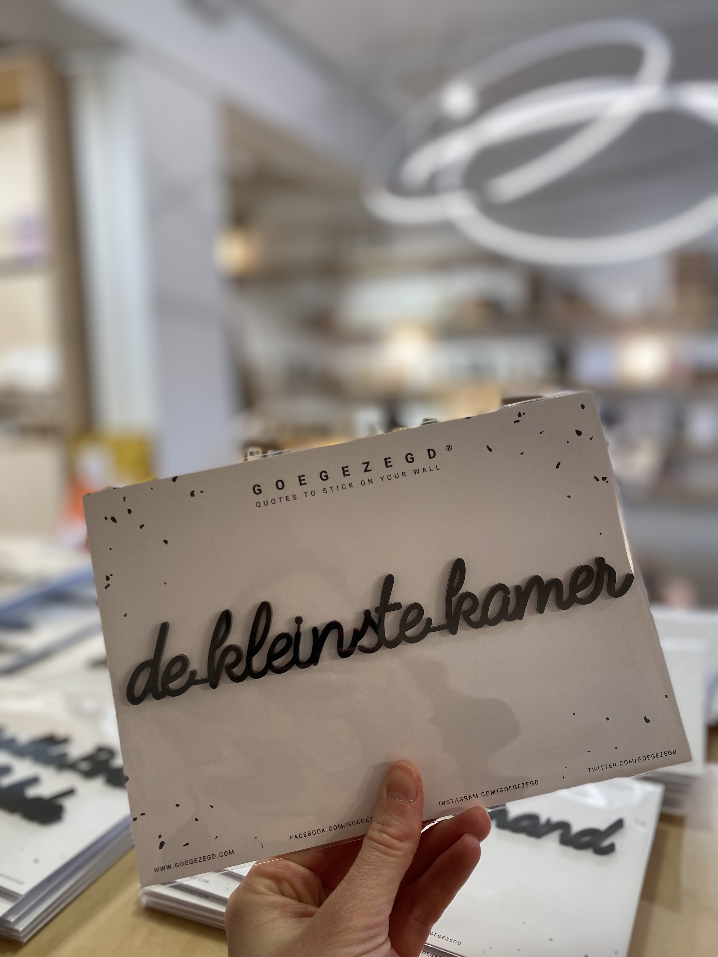 GOEGEZEGD Muurquote A5 De Kleinste Kamer