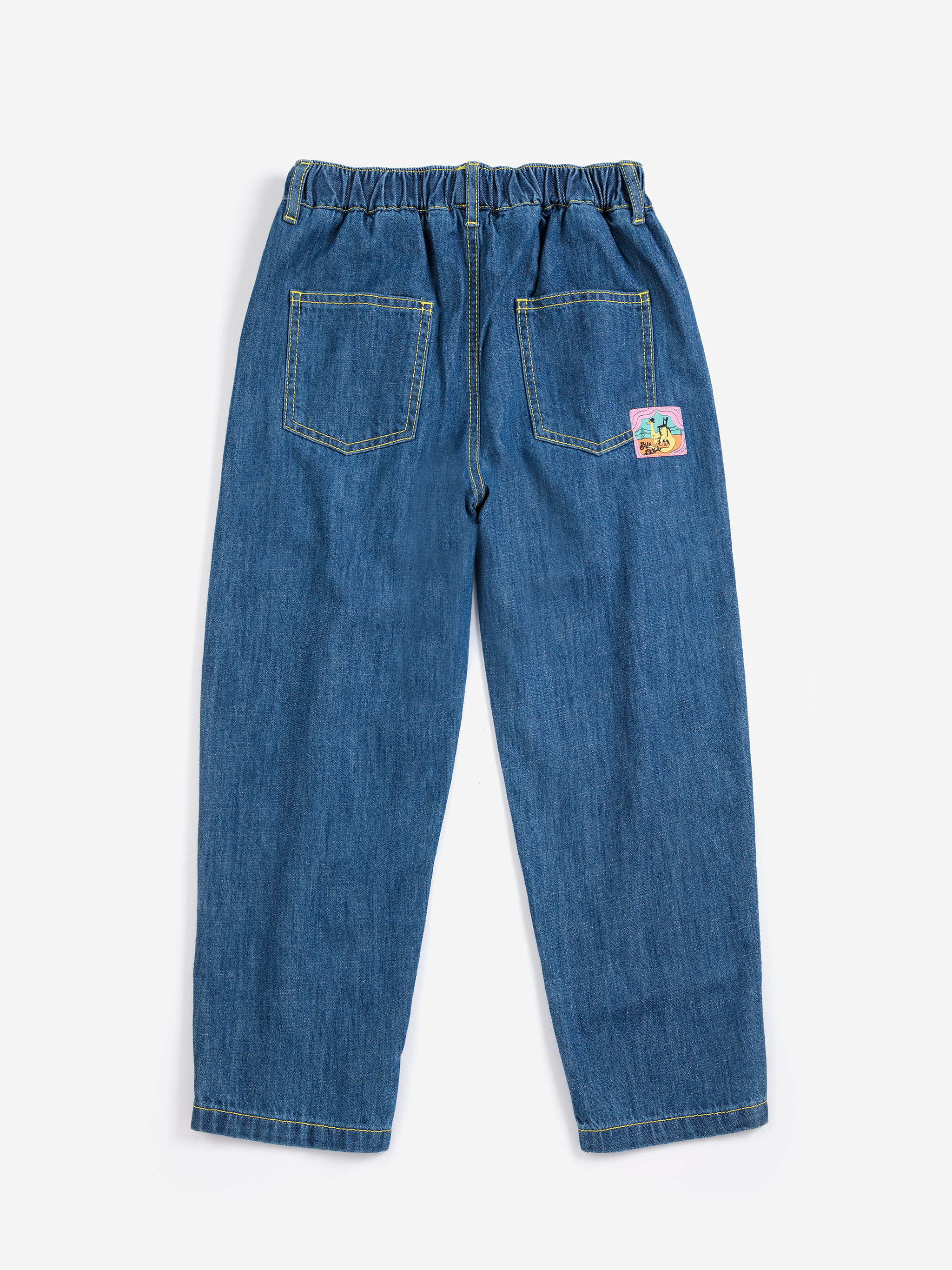Bobo Choses Kids Broek Denim Taxi Saurus Tag