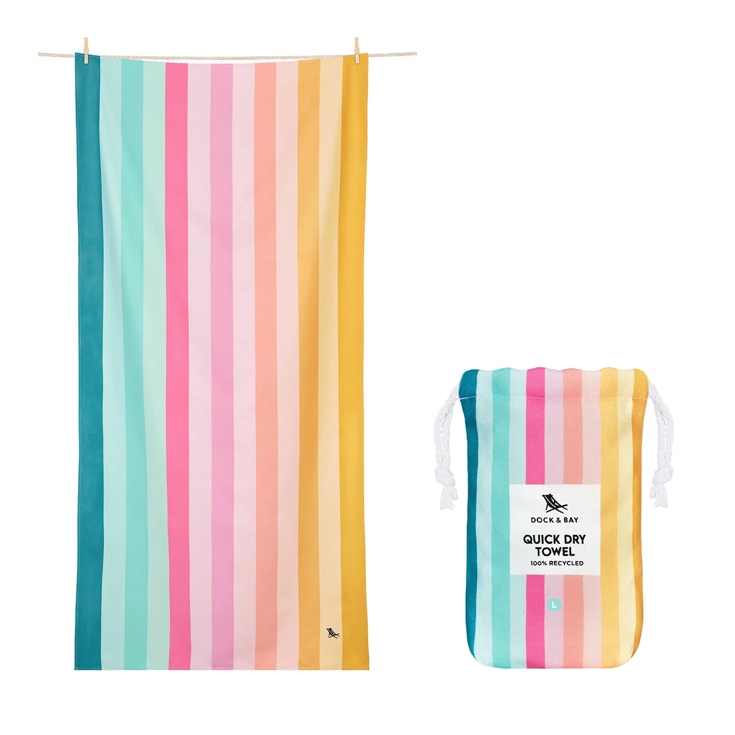 Dock & Bay Strandhanddoek Coastal Candy L 160x90 cm