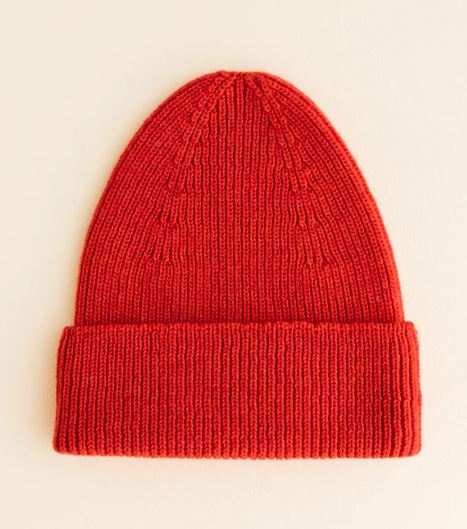 Hvid Baby Beanie Fonzie Red 4-18 maand