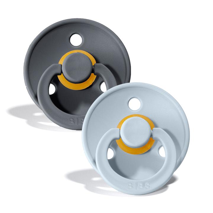 Bibs Fopspeen Latex Iron-Baby Blue +18 maand - 2 stuks