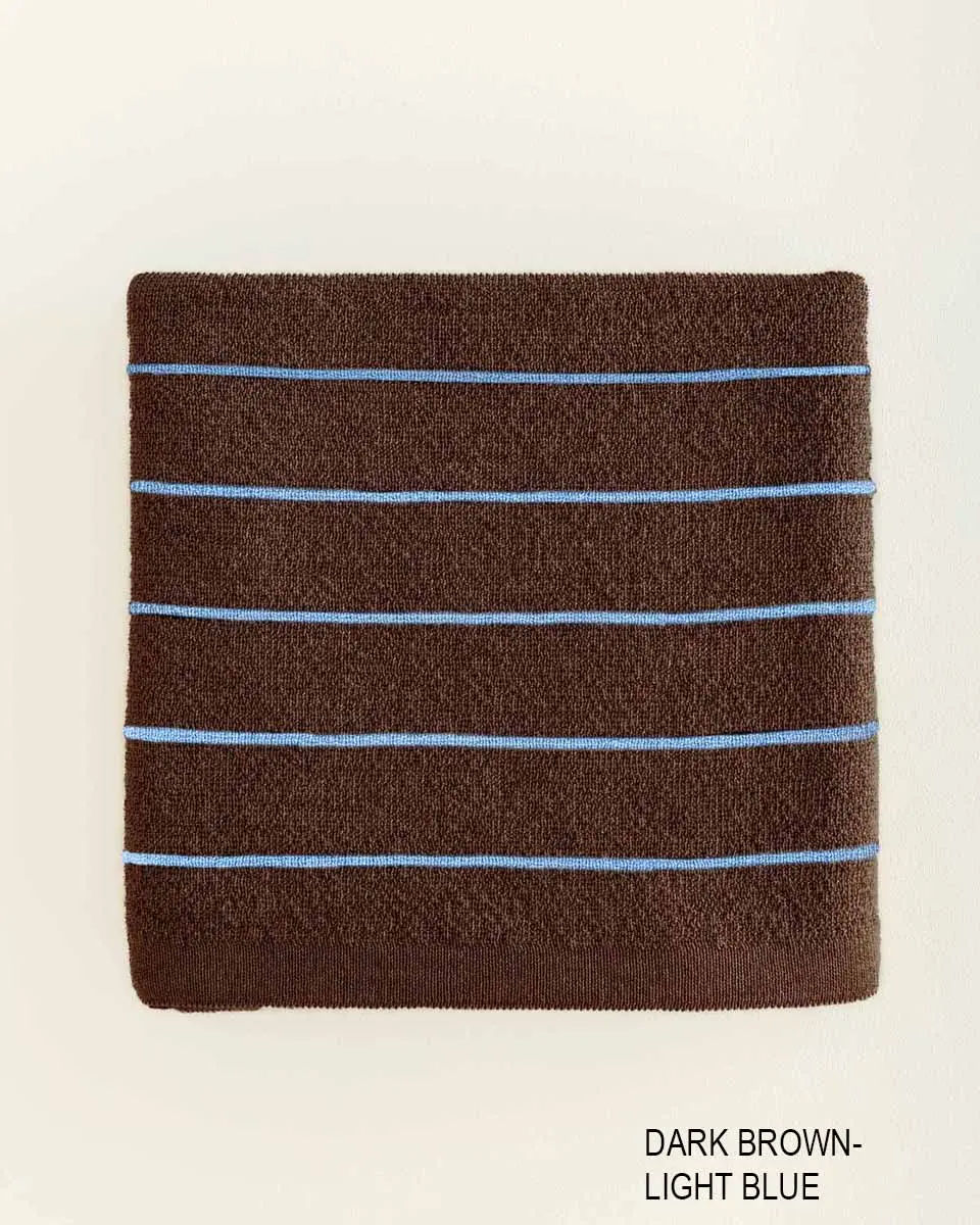 Hvid Deken Harry Dark Brown-Light Blue