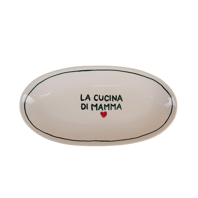Atelier Pistache Serveerbord M Dolce Far Niente La Cucina Di Mamma 30x15 cm - Ovaal - Keramiek