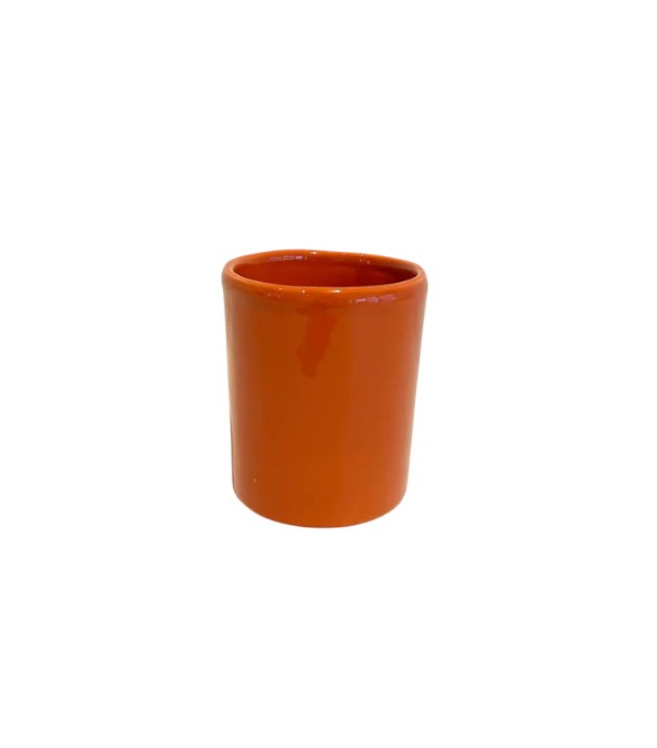 Val Pottery Foolish Koffietas Dark Orange 7x8 cm - Handgemaakt Keramiek - zonder Oor