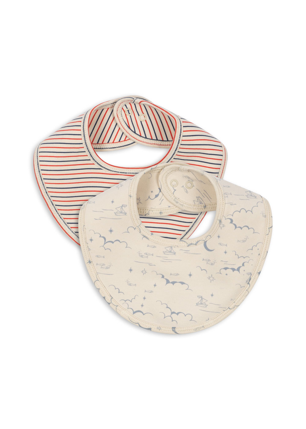 Konges Slojd Slab Basic Stripe Tricolore Petit-Cielo Marino - 2 stuks