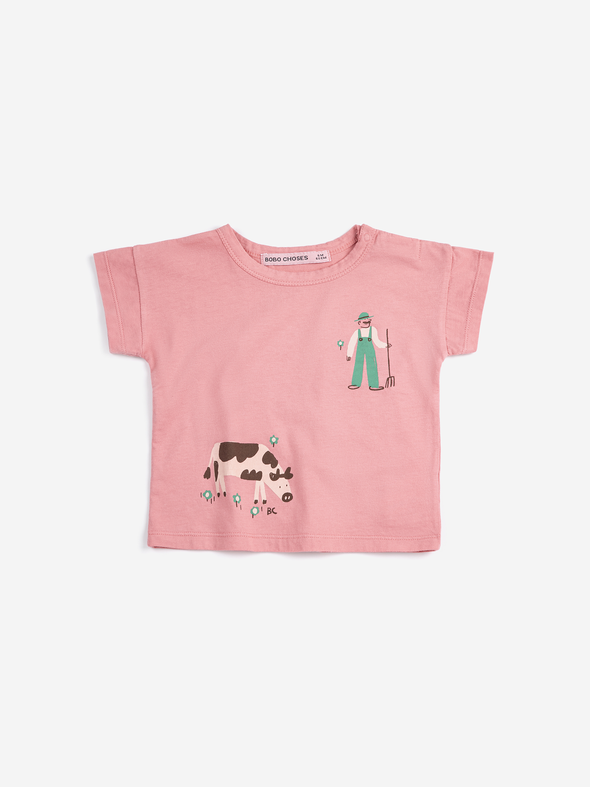 Bobo Choses Baby T-shirt Farm Adventure Pink