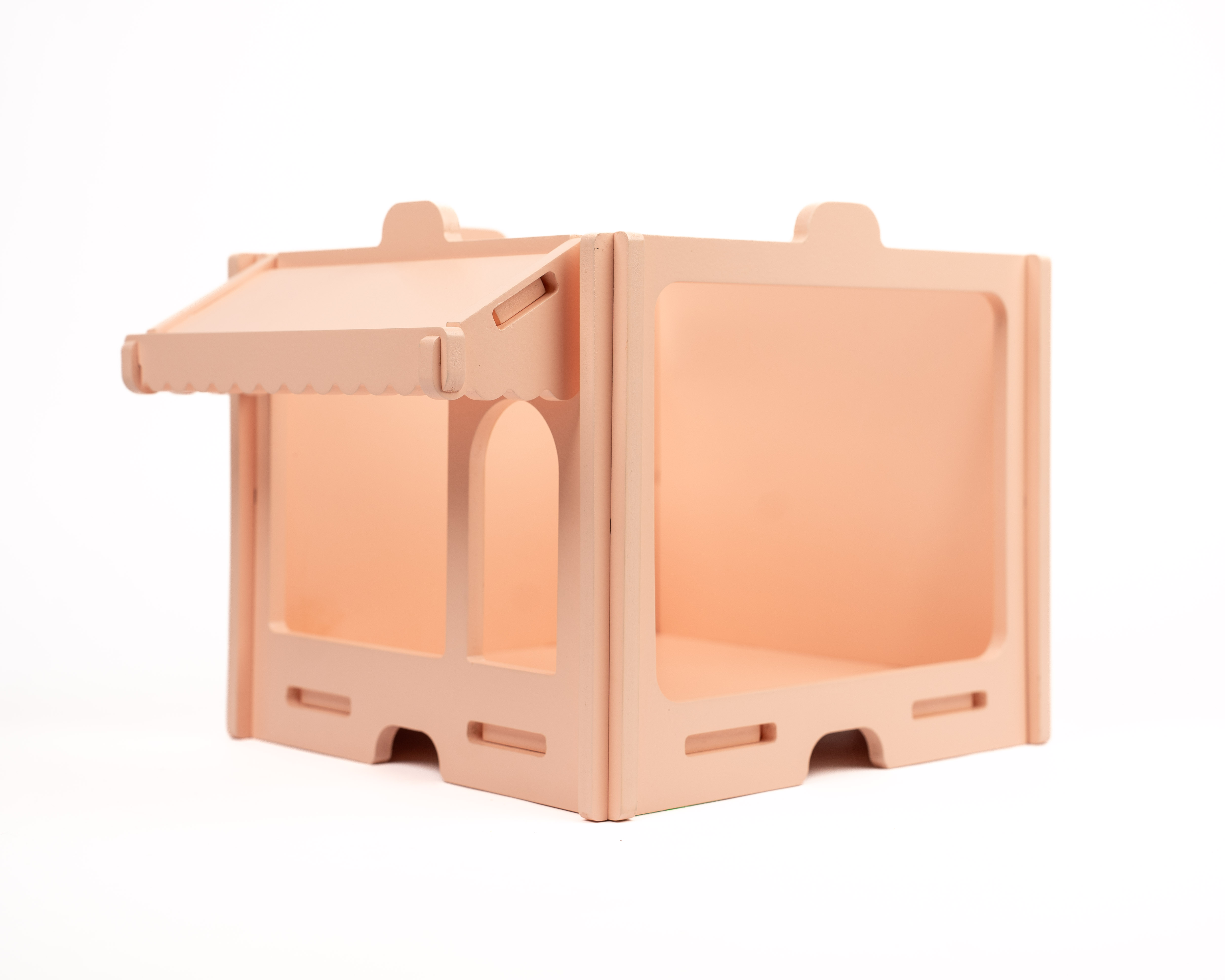 Lucu Poppenhuis Little Lofts Module Winkel Lichtroze Hout 31x31x48.5 cm