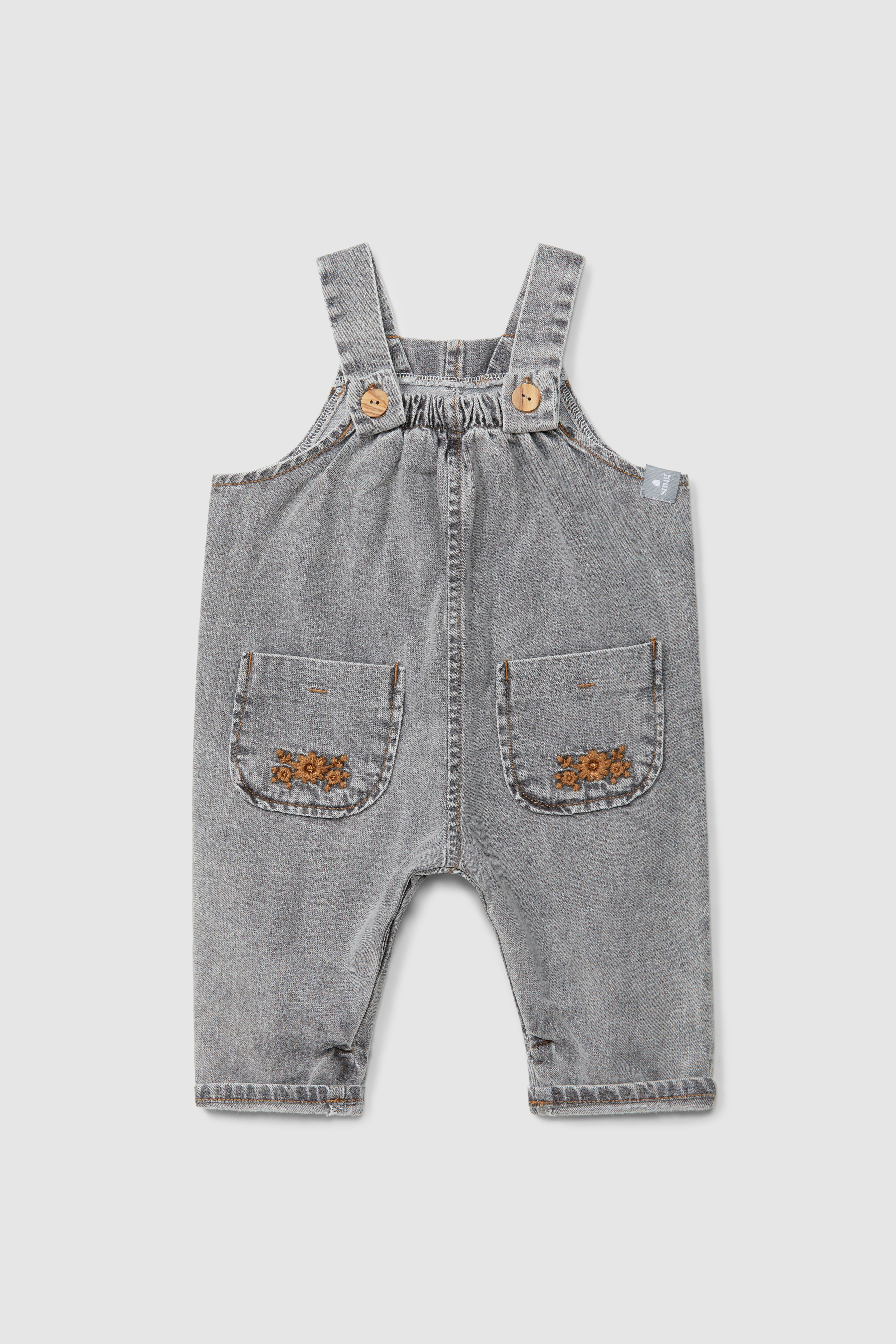 Snug Baby Salopette Embroiderie Jeans Grey