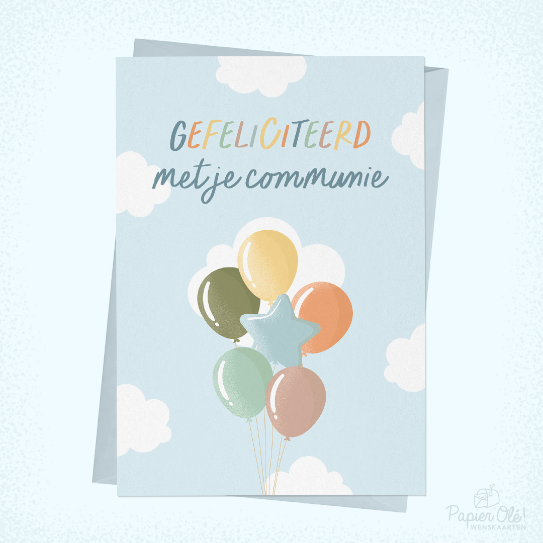 Papier Olé Wenskaart Gefeliciteerd Met Je Communie