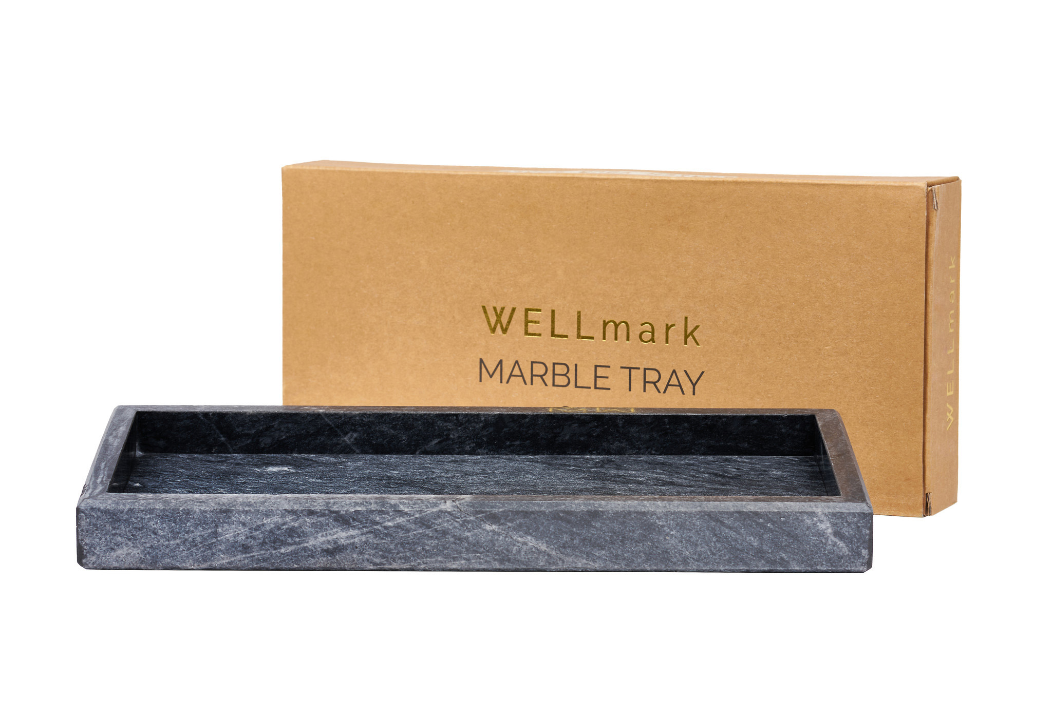 Wellmark Marble Tray Dark Grey 30x13x4 cm