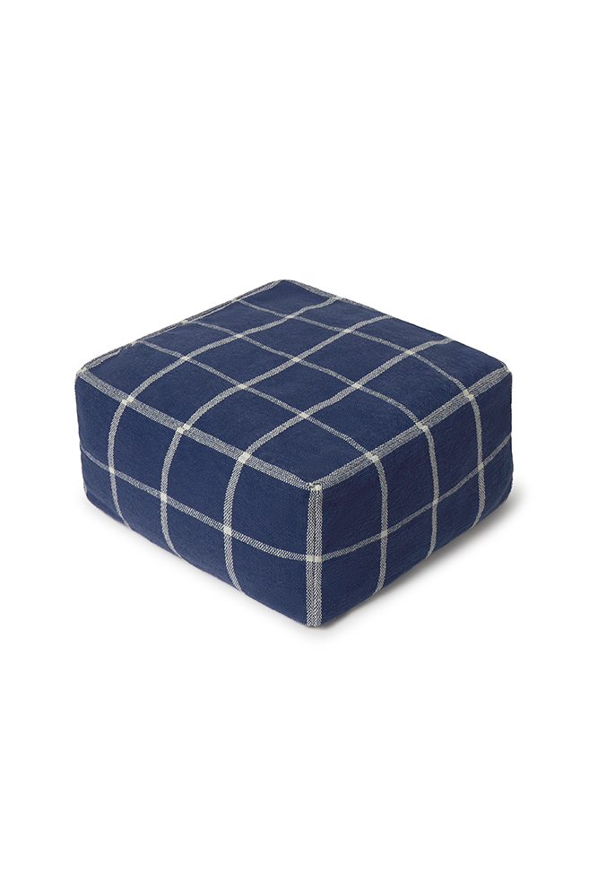Lorena Canals Poef Geo Block Navy Blue 45x45x23 cm