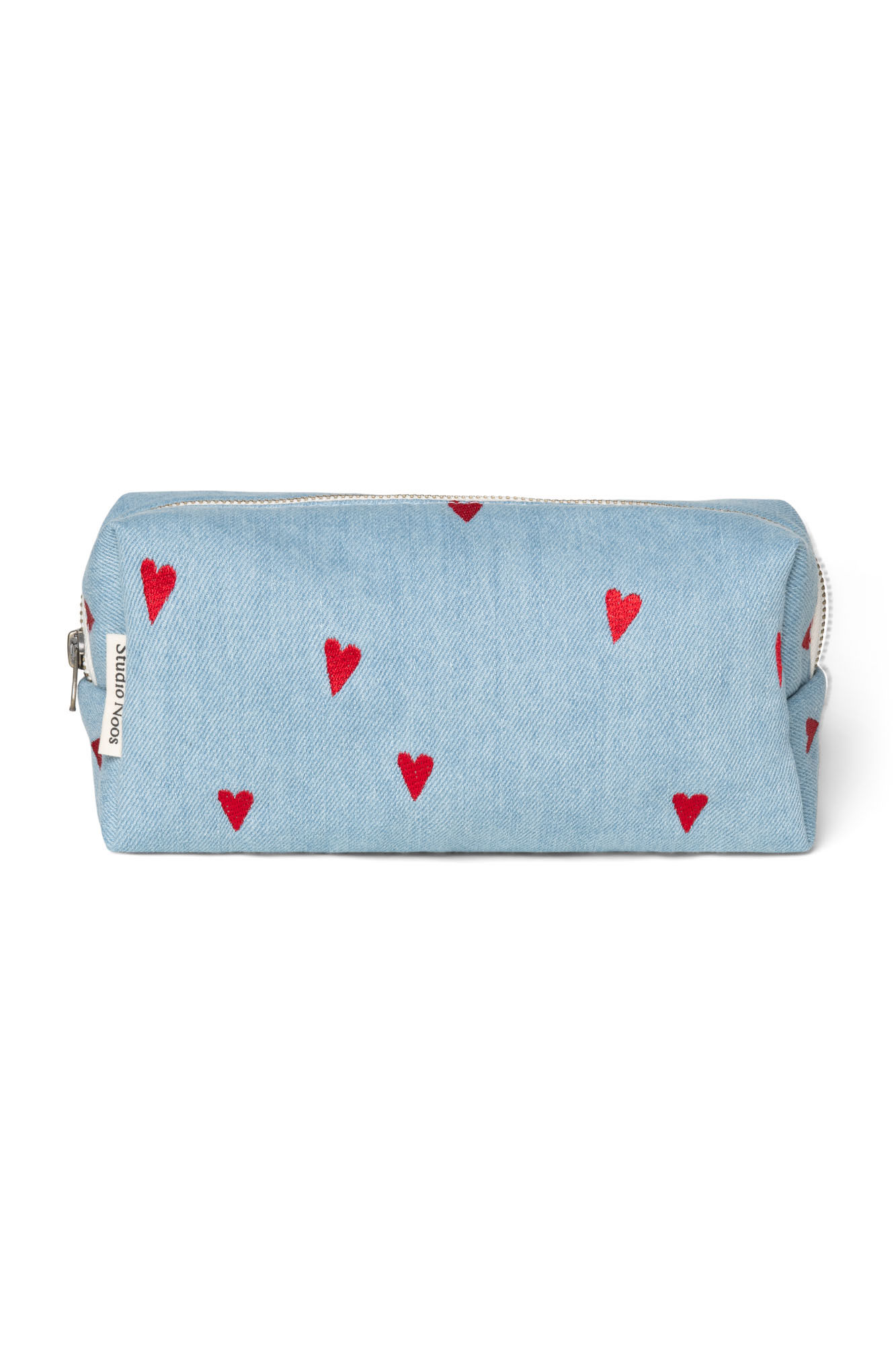 Studio Noos Pouch Denim Hearts 9x24x9 cm