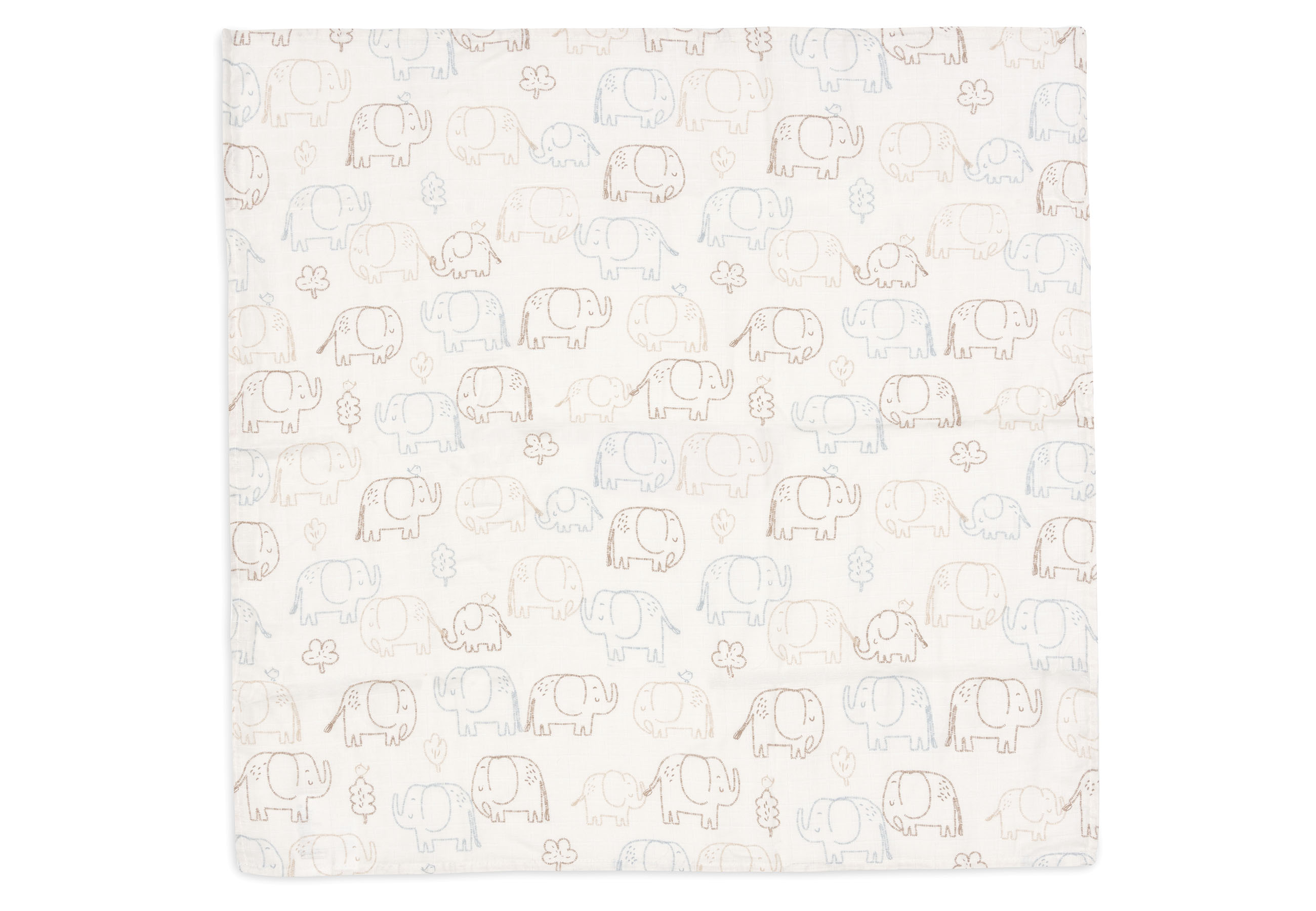 Jollein Tetradoek Small Elephant Tales 70x70 cm - 3 Stuks