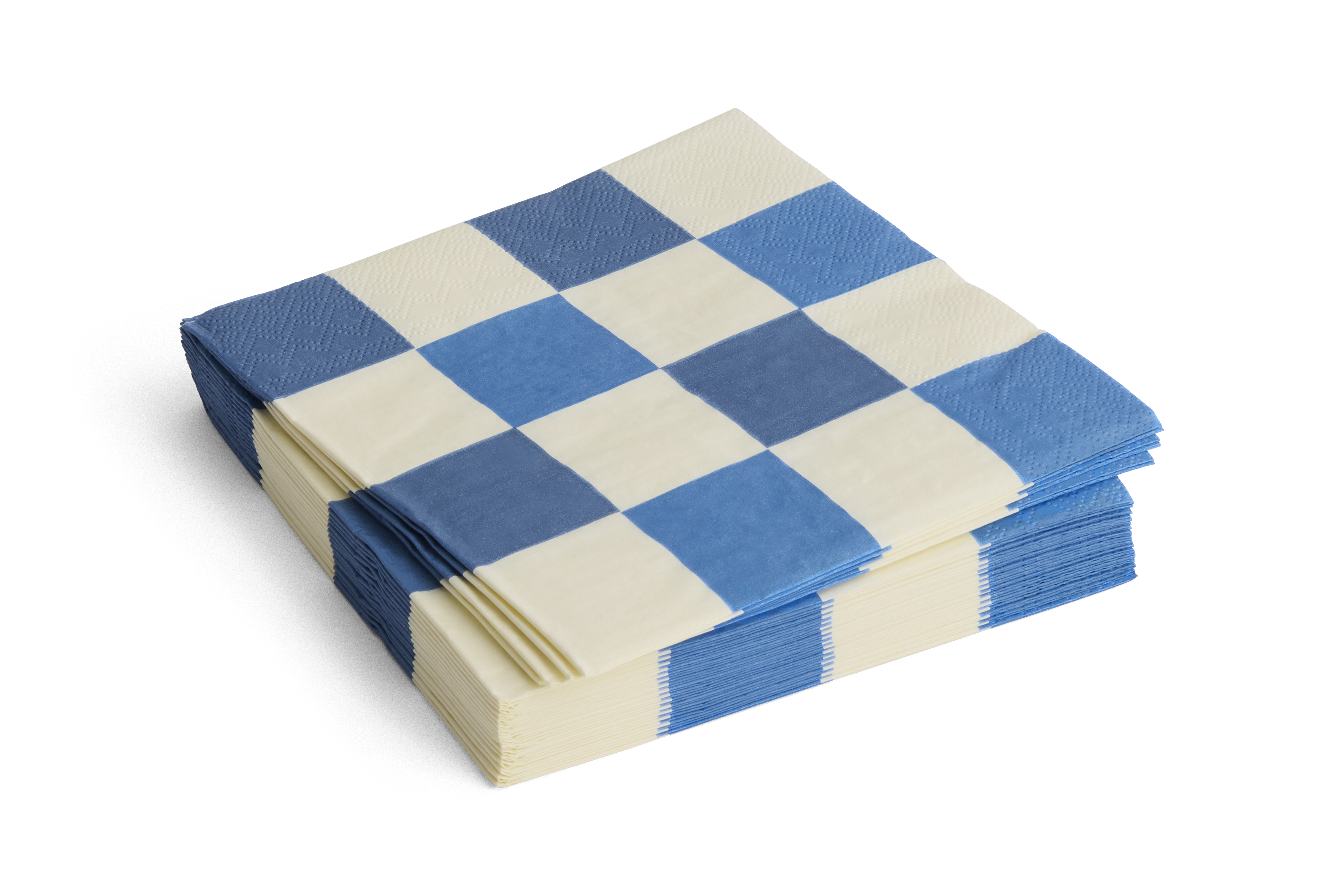 HAY Dinnerservetten Wit-Blauw Geruit 40x40 cm - 20 stuks