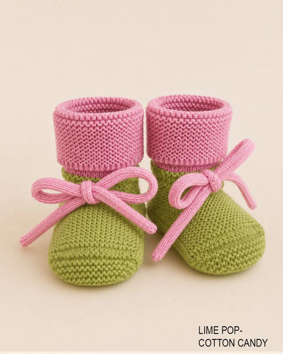 Hvid Booties Lime Pop-Cotton Candy - 0-9 maand