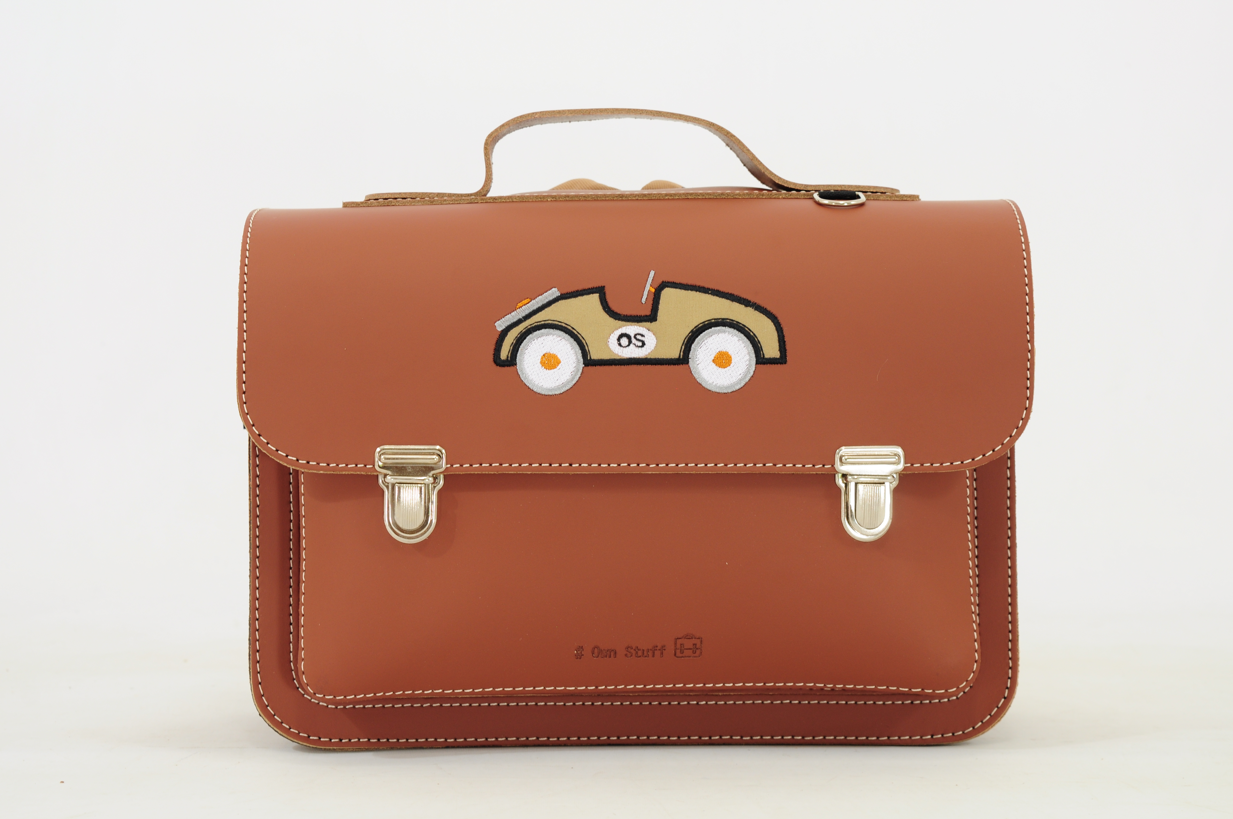 Own Stuff Boekentas Kleuter Auto Chestnut 31.5x12x24 cm