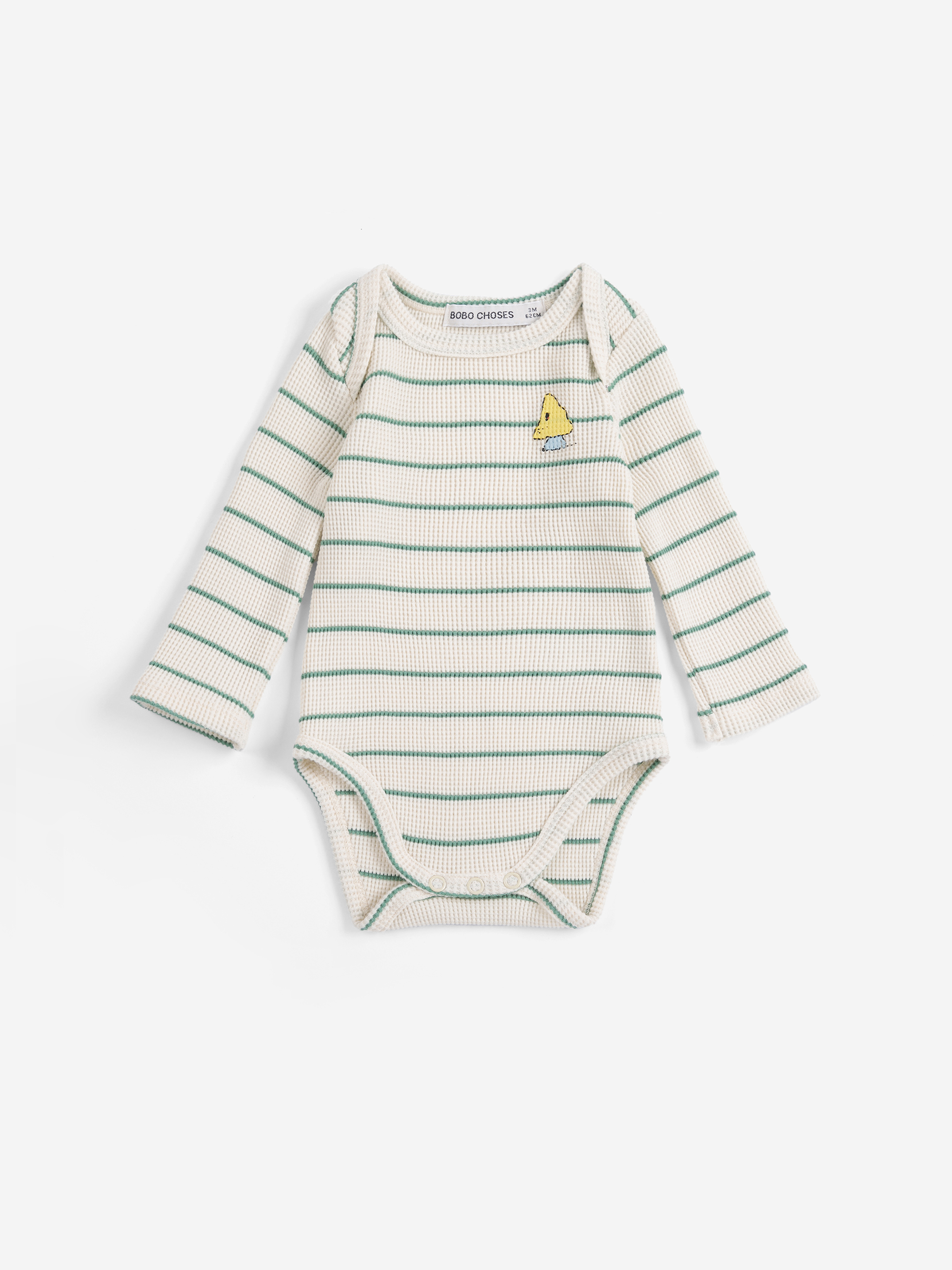 Bobo Choses Baby Body Lm Mush Monster Gestreept Groen-Wit