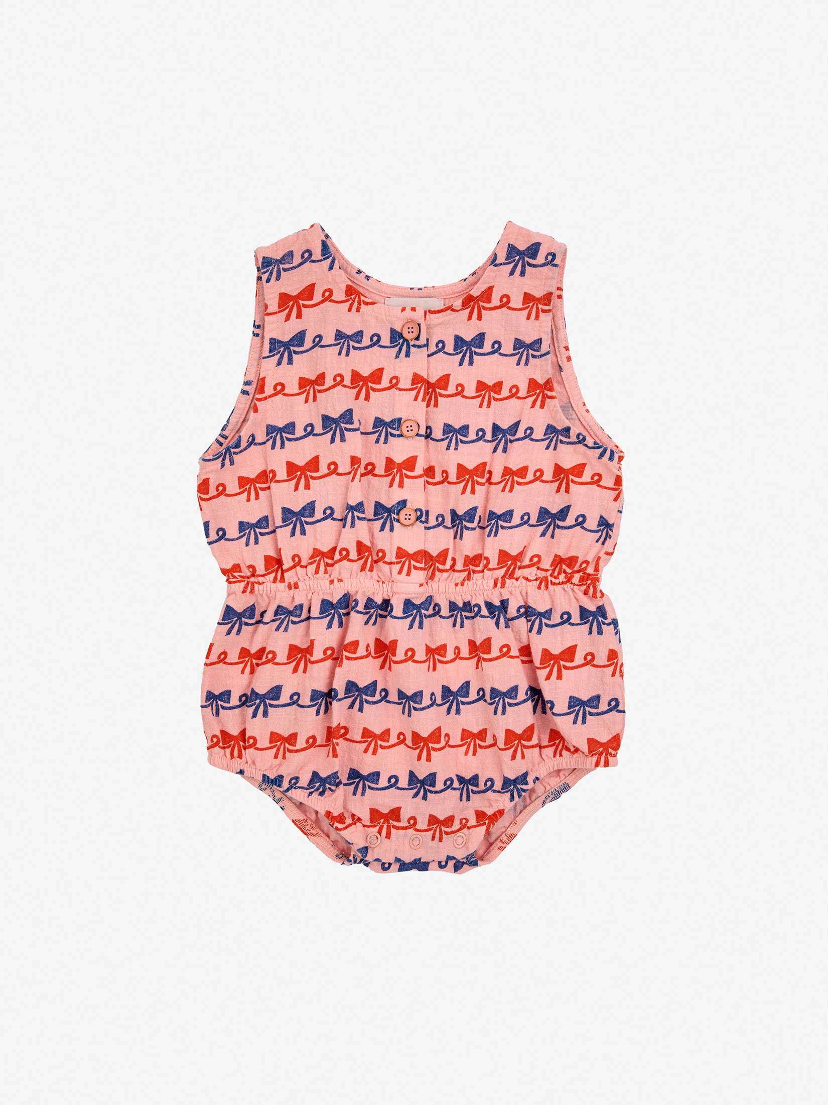 Bobo Choses / baby woven romper / ribbon bow all over
