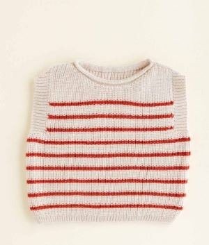 Hvid Baby Debardeur Harvey Cream-Red