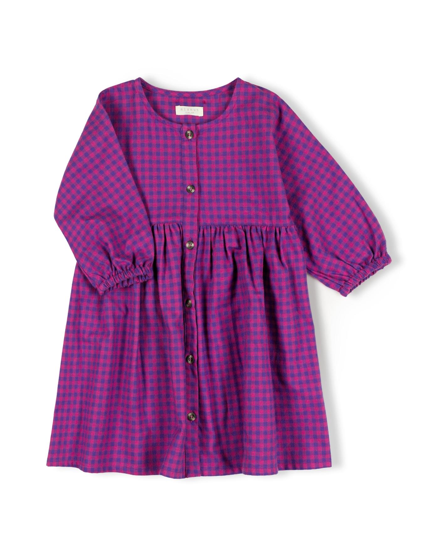 Nixnut Kids Kleed Lon Blueberry Checkered