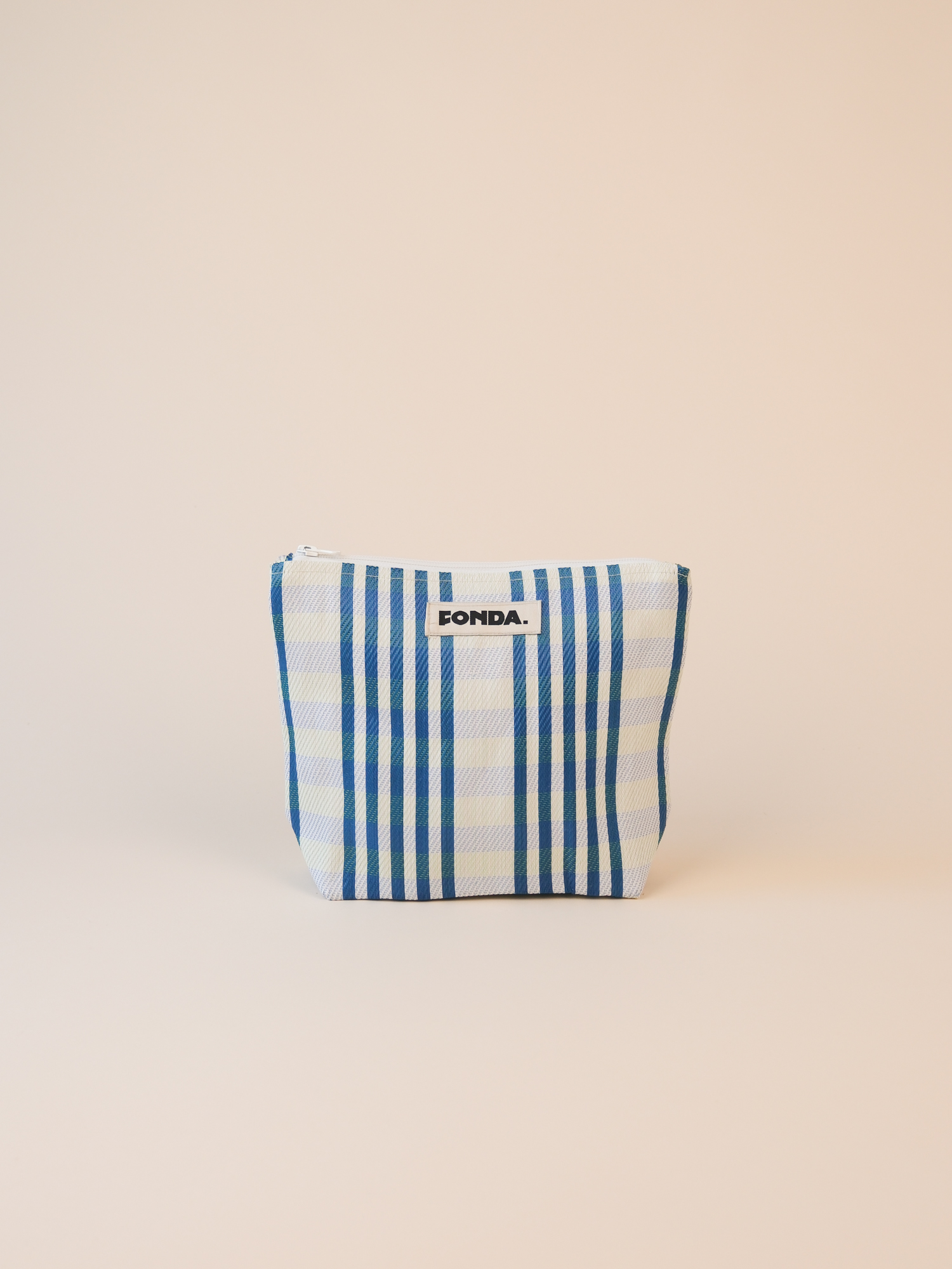 Fonda Etui Middel 2.0 Gestreept Wit-Blauw 6x18x29cm