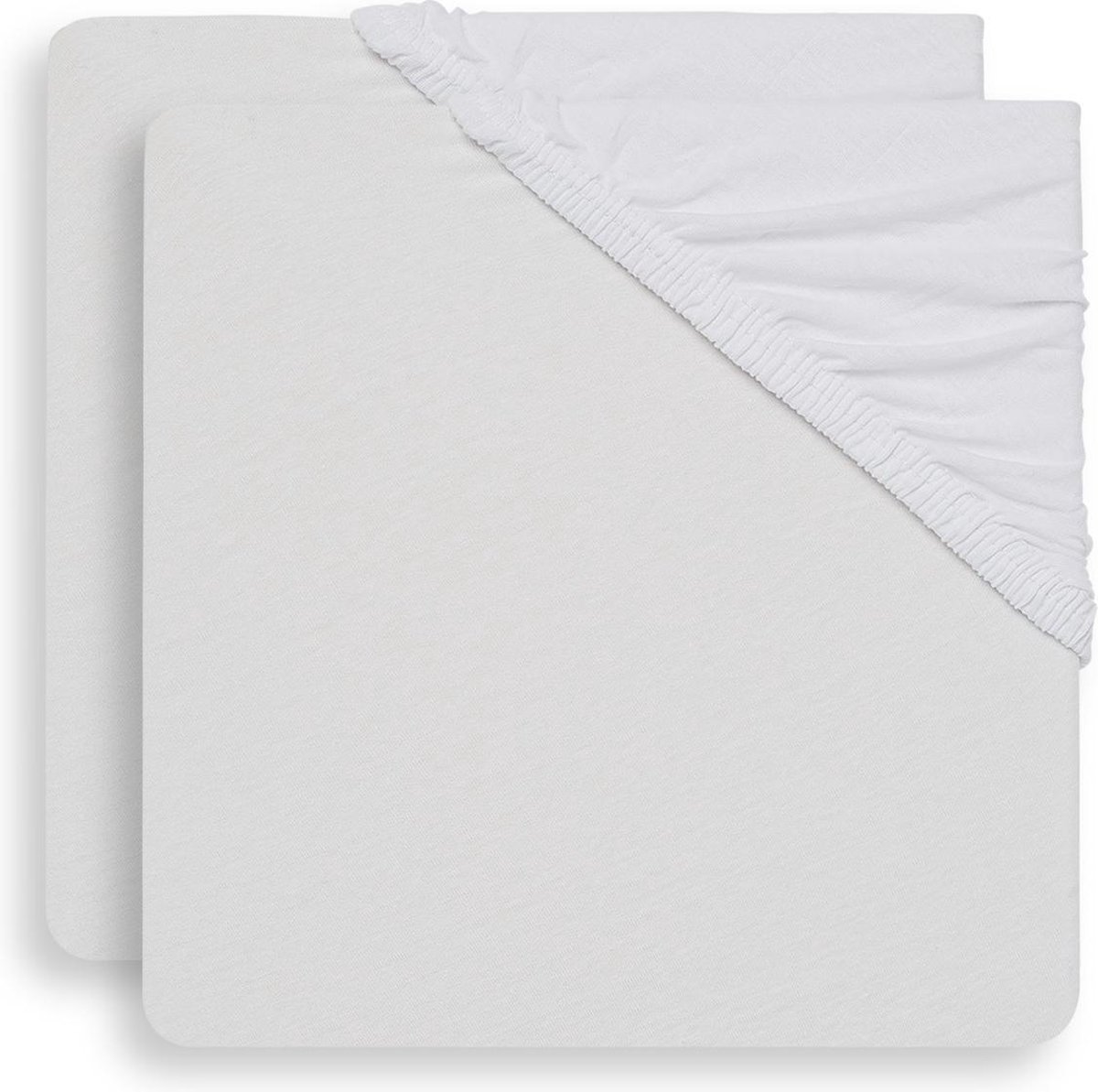Jollein Hoeslaken Jersey Park Wit 95x75 cm - 2 stuks