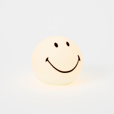 Mr.Maria Mini LED Lamp Smiley Black/White Bundle of Light - Soft Silicone - 15 min Timer - 12x11 cm