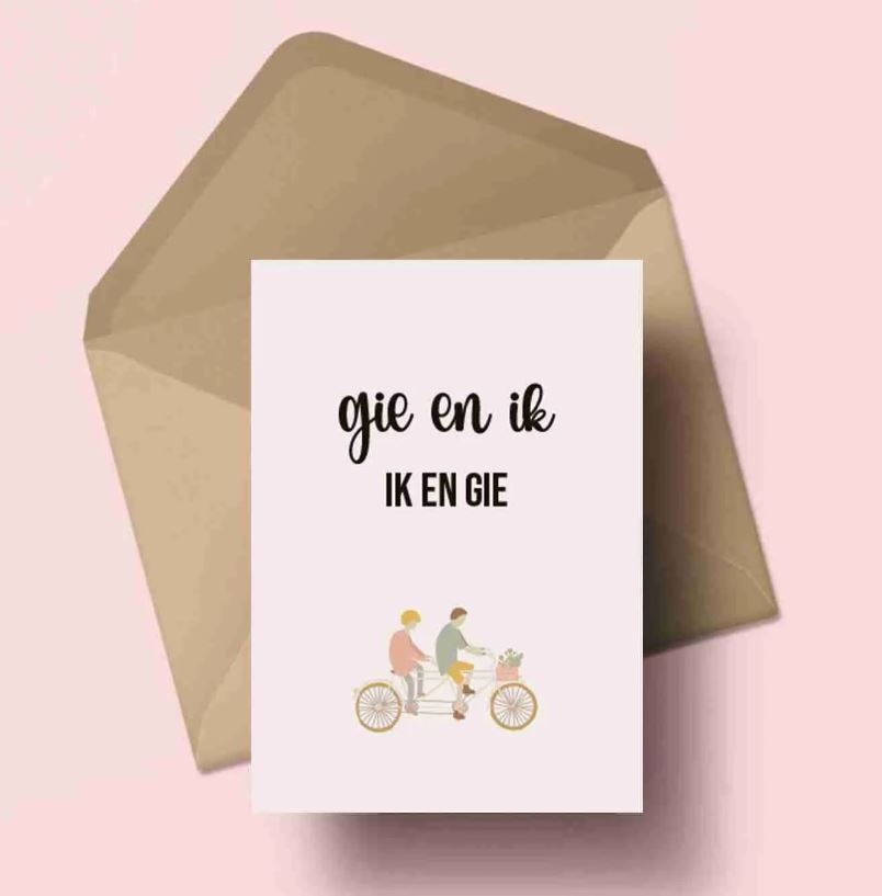 Moomade Wenskaart Gie en Ik Ik en Gie