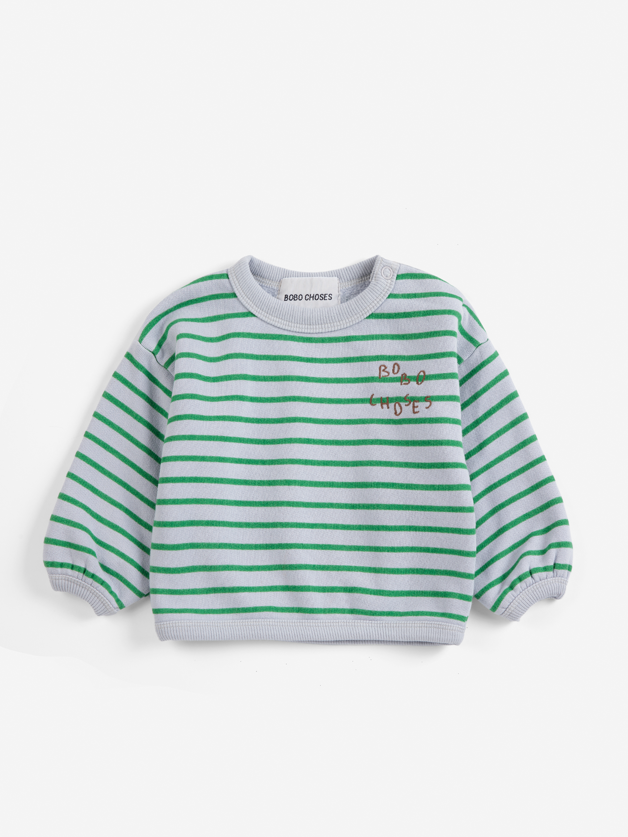 Bobo Choses Baby Sweater Gestreept Blauw-Groen